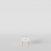 Noční stolek bílý skandinávský BERGEN - 2