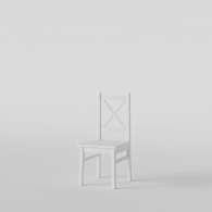 Bílá židle dřevěná, X opěradlo - 1