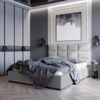 Čalouněná postel s vertikálním a horizontálním prošíváním - 1