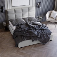 Čalouněná postel s vertikálním a horizontálním prošíváním - 2