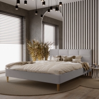 Čalouněná postel slim s vertikálním a horizontálním prošíváním - 1