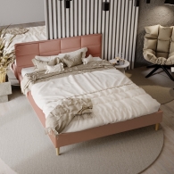 Čalúnená posteľ slim s vertikálnym a horizontálnym prešívaním - 13014