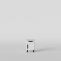Škandinávsky nočný stolík drevený SVEG, biely / šedý - 17408