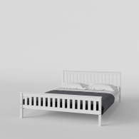 Skandinavská postel dřevěná SVEG, bílá / šedá - 1