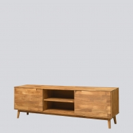 Široký dubový TV stolek CLASSY se skříňkami - 1