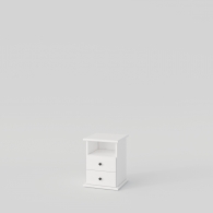 Biely drevený nočný stolík PARMA, 2 zásuvky - 2166