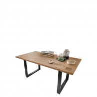 Stôl GRANDE s dubovou doskou v loftovom štýle - 22587