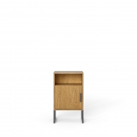 Dubový loftový nočný stolík STEEL so skrinkou - 23850