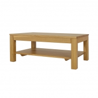 Klasický dubový konferenčný stolík KLAR s policou - 26764