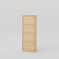 Úzky drevený botník BASIC so štyrmi skrinkami - 3293