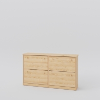 Botník (skříňka na boty) dřevěný BASIC, široký, 4 skříňky - 1