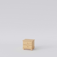 Úzká dřevěná komoda BASIC se dvěma zásuvkami - 1