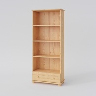 Dřevěná knihovna BASIC se zásuvkou - 1