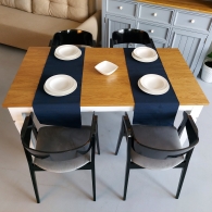 Dvoubarevný dubový stůl s profilovanými nohami - 5