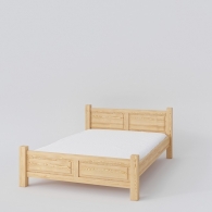 Široká dřevěná postel BASIC s rovným čelem - 1