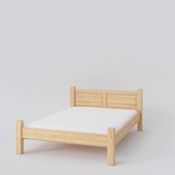 Široká drevená posteľ BASIC s horným rovným čelom - 883