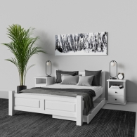Bílý dřevěný noční stolek PARMA, 2 zásuvky - 3
