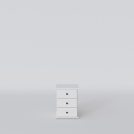 Nočný stolík drevený PARMA biely / šedý, 3 zásuvky - 9521